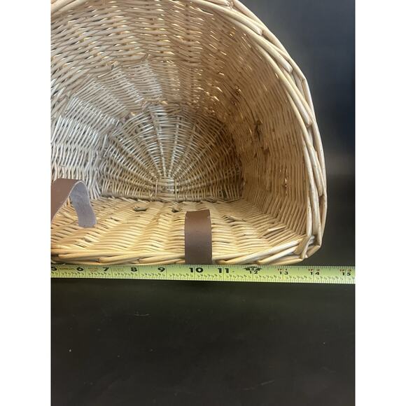 Bicycle Front Basket | Wicker Bike Storage| Straps | Hang | 10x13 | VTG Style - Picture 6 of 9